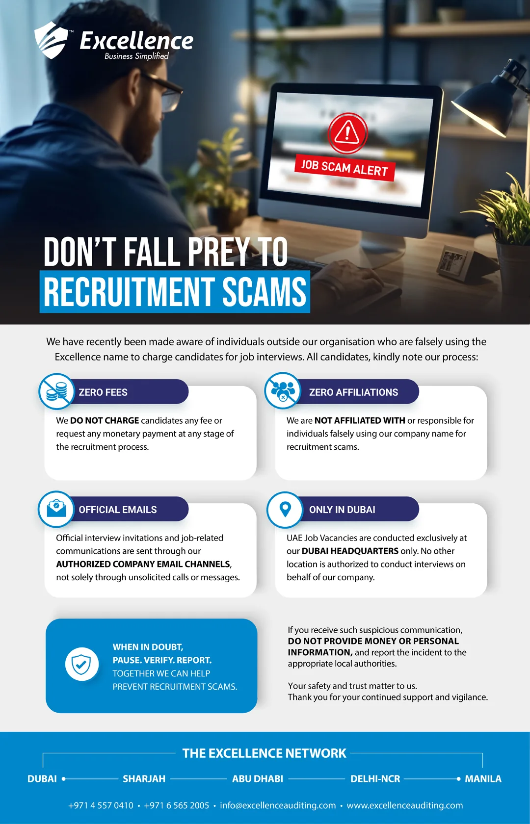 Disclaimer about recruitment scams